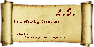 Ledofszky Simeon névjegykártya